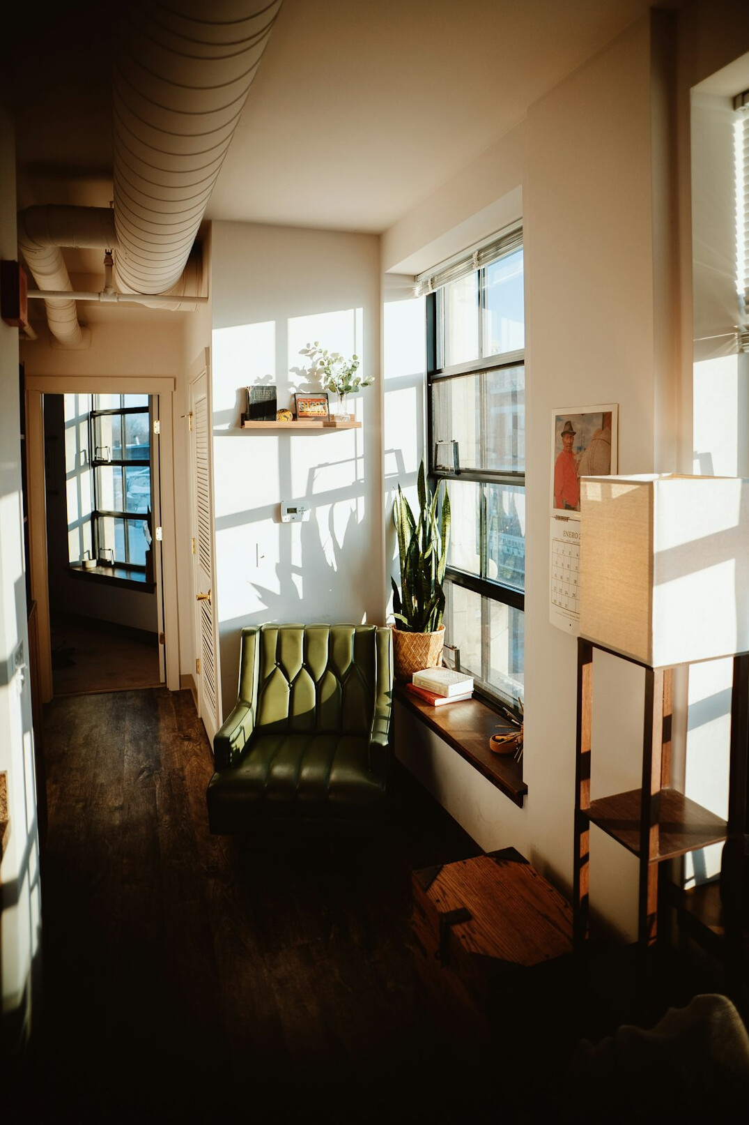 person meditating in quiet room