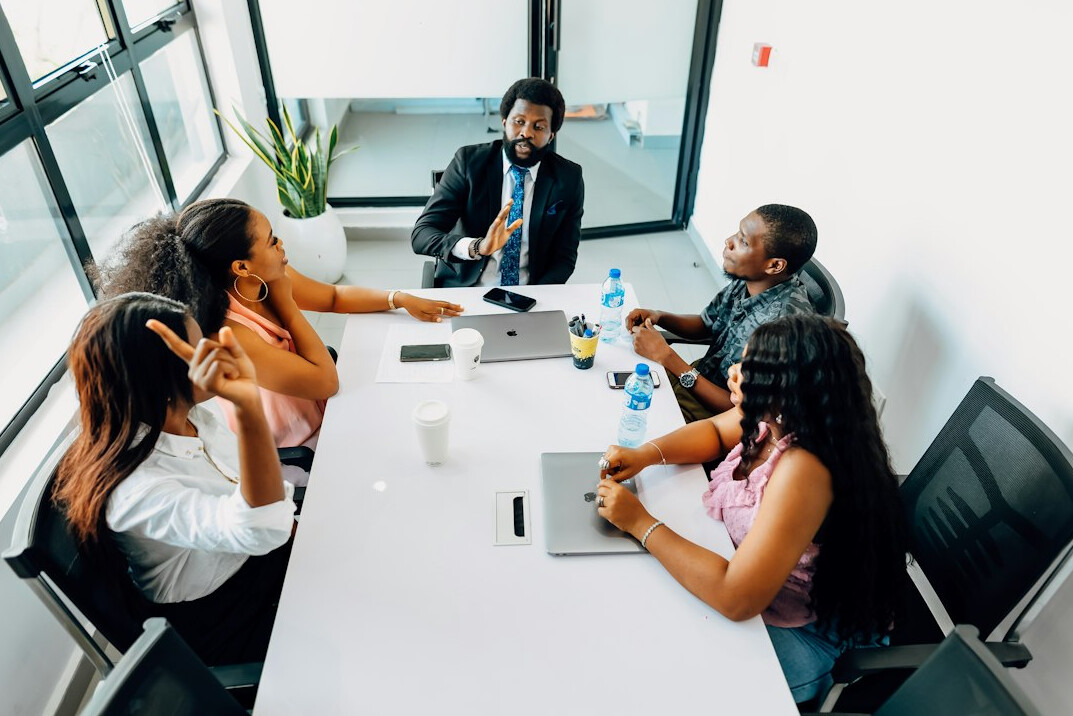 diverse team discussing ideas